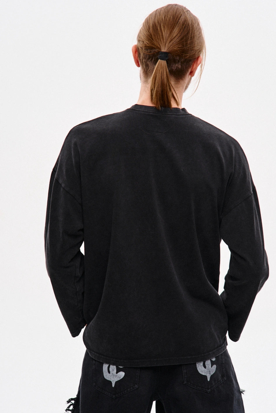 Męski longsleeve NCTRNL z efektem sprania „Angry”