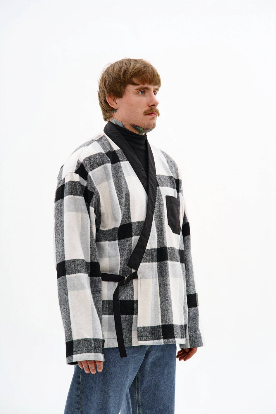 Kimono-Hemd aus Flanell "Kage"
