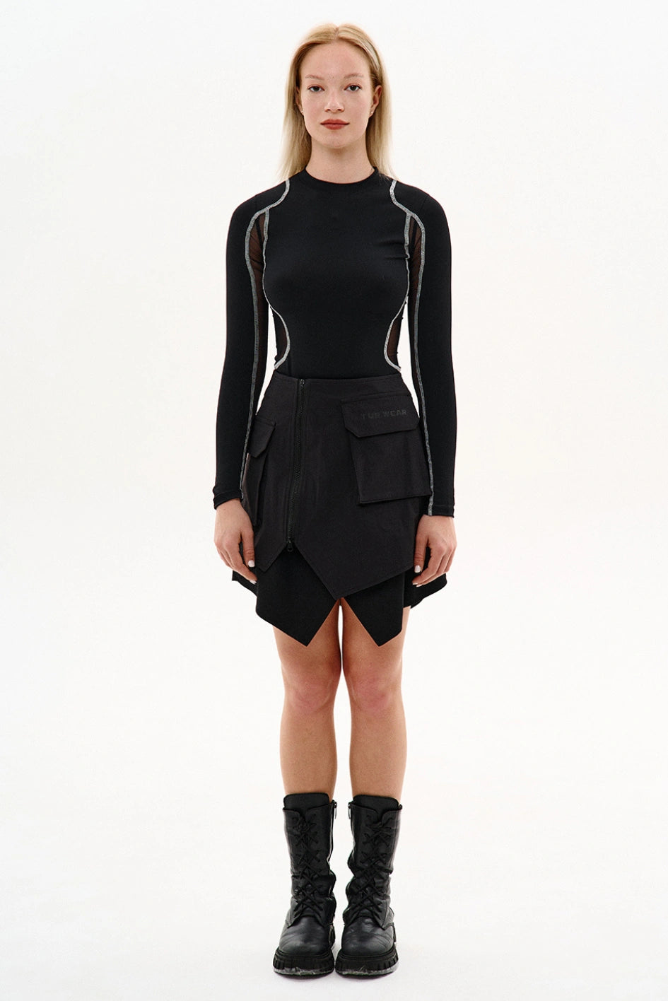Asymmetrical skirt with pockets “Daike”
