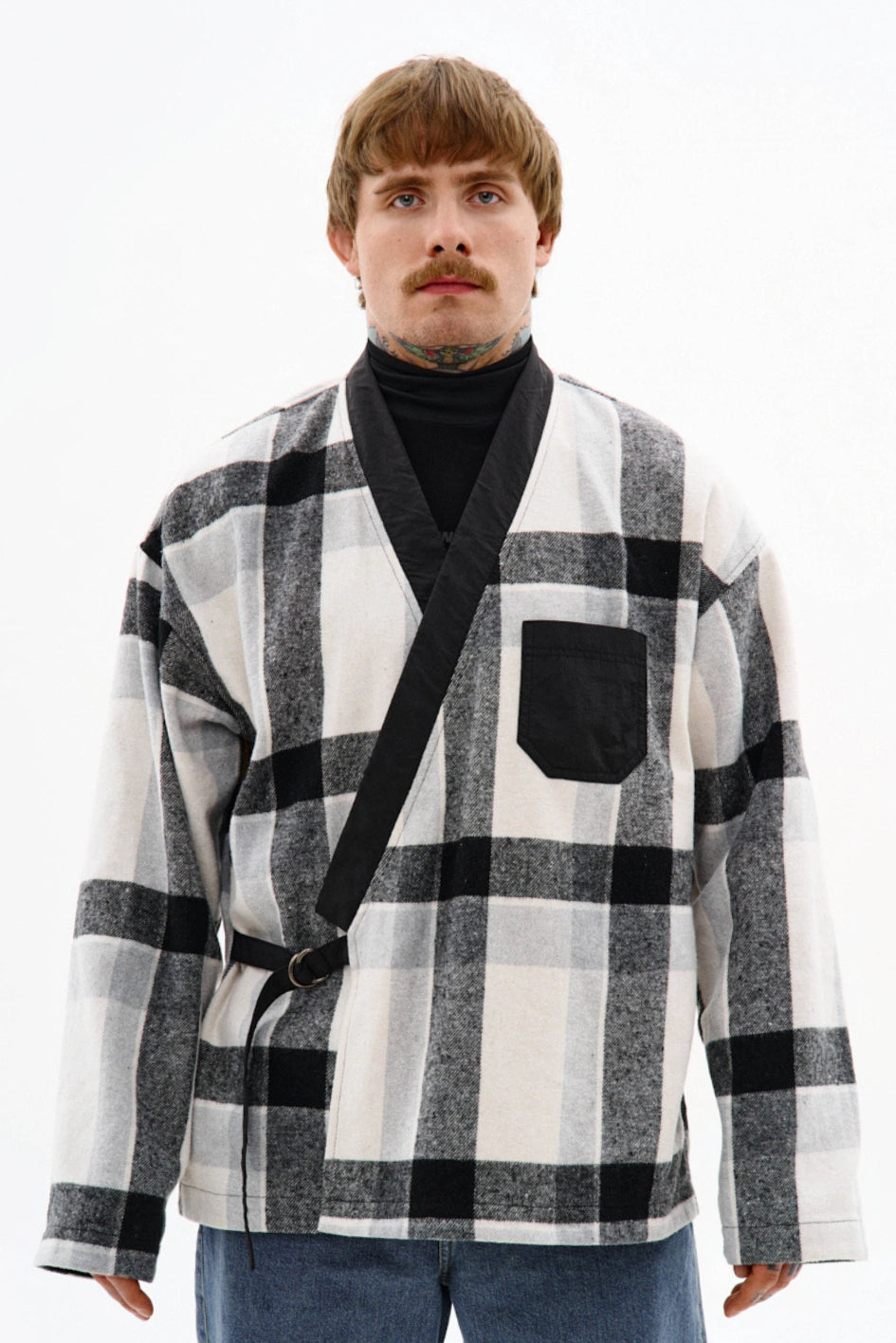 Kimono-Hemd aus Flanell "Kage"
