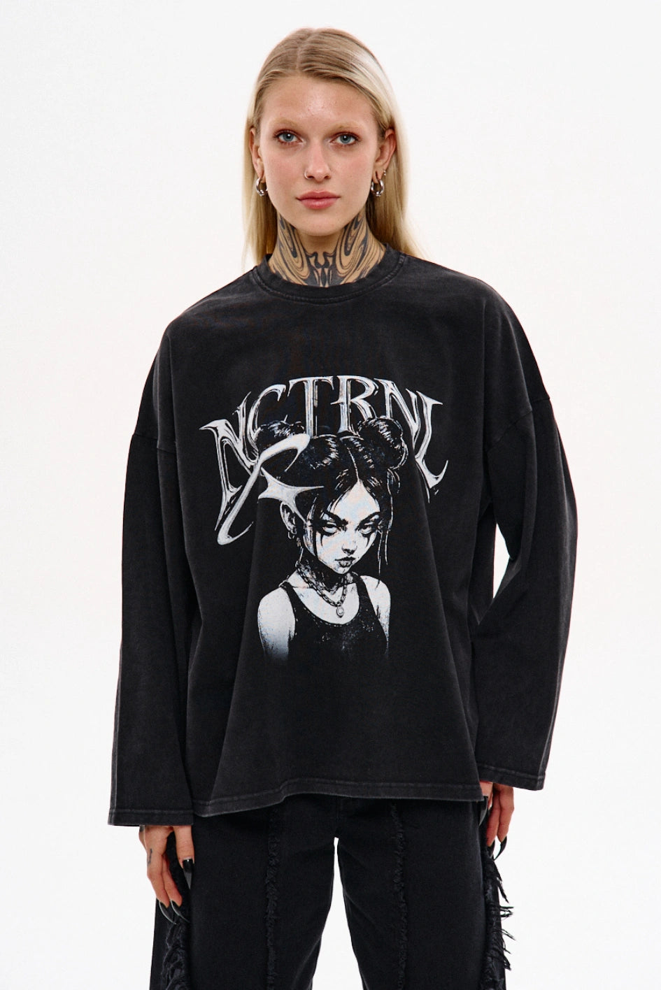 Longsleeve NCTRNL z efektem sprania „Angry”