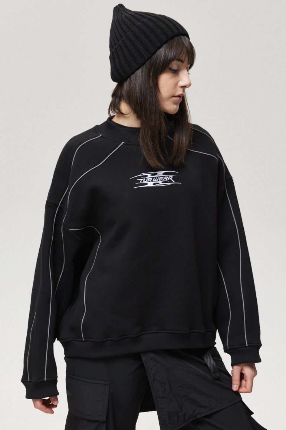 Bluza oversize z odblaskową lamówką „Tessara”