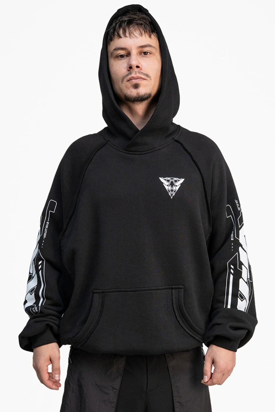 Oversized cyberpunk-style hoodie "Transformation"