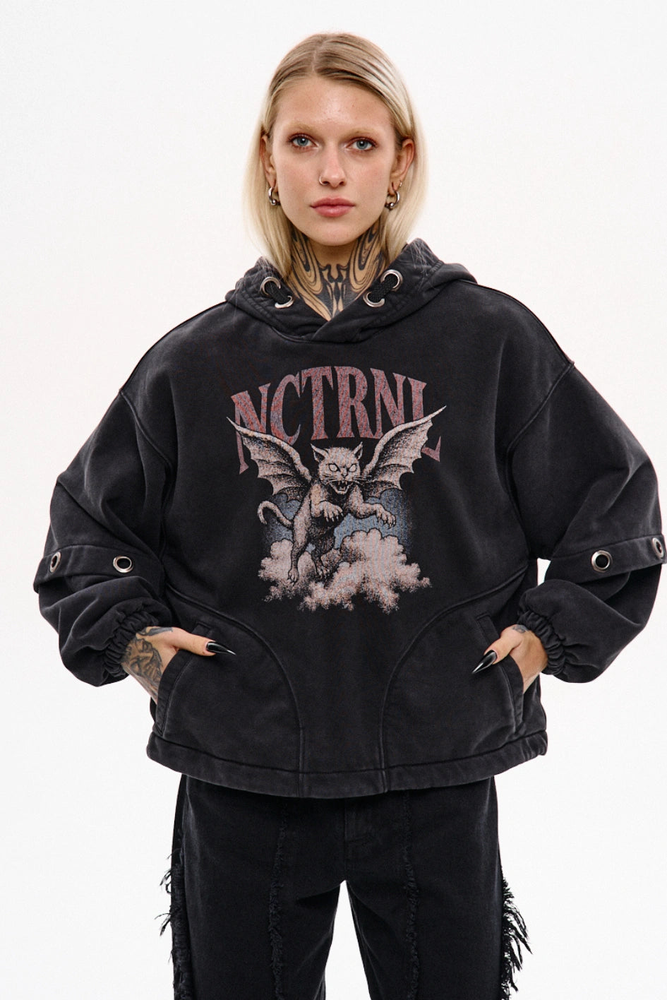 Oversized hoodie with eyelets NCTRNL  “Angel”
