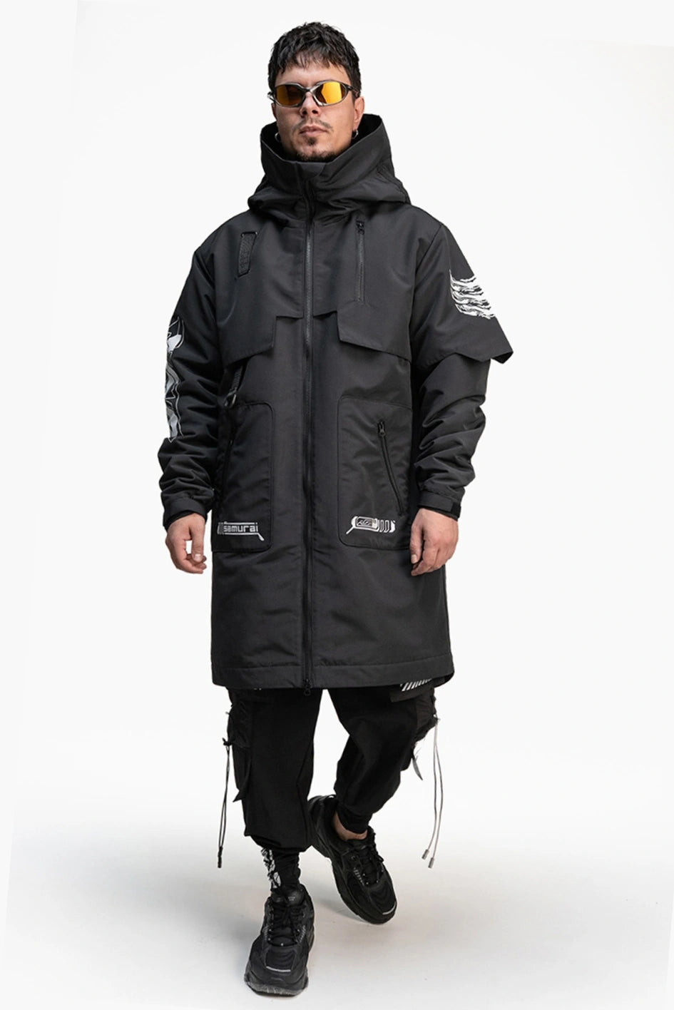 Cyberpunk-style printed coat "Viper"