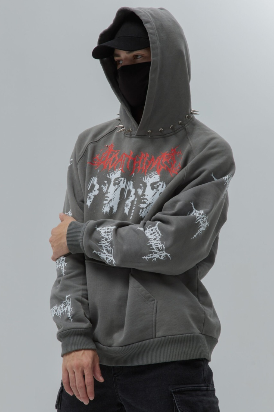 Hoodie with Spikes "Stealth"