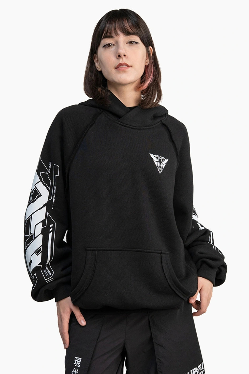 Women's oversized cyberpunk-style hoodie "Transformation"