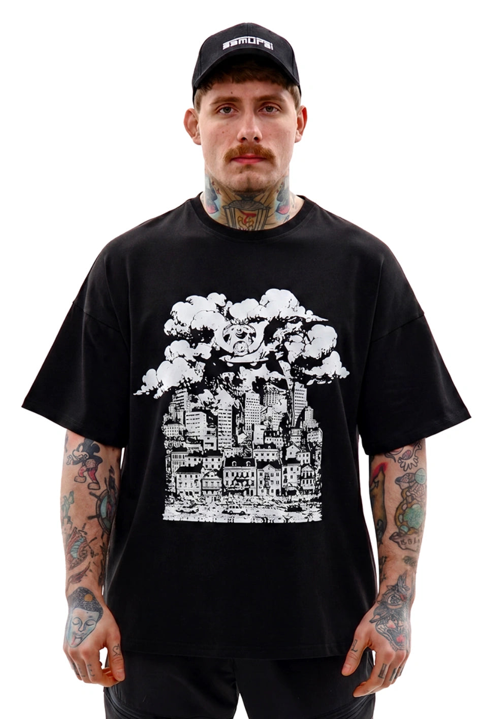 Oversize-T-Shirt aus Stretch-Jersey „Samurai“