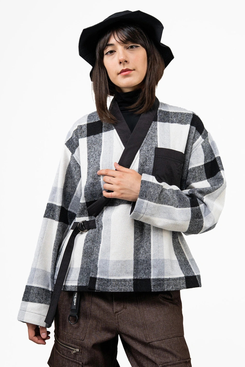 Damen-Kimono-Hemd aus Flanell "Kage"