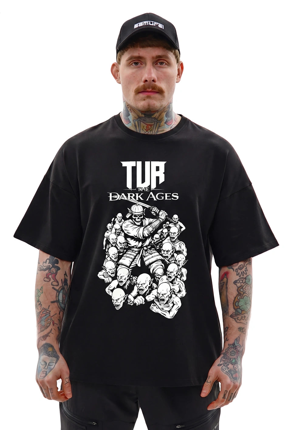 Oversize-T-Shirt aus Stretch-Jersey „Dark Age“