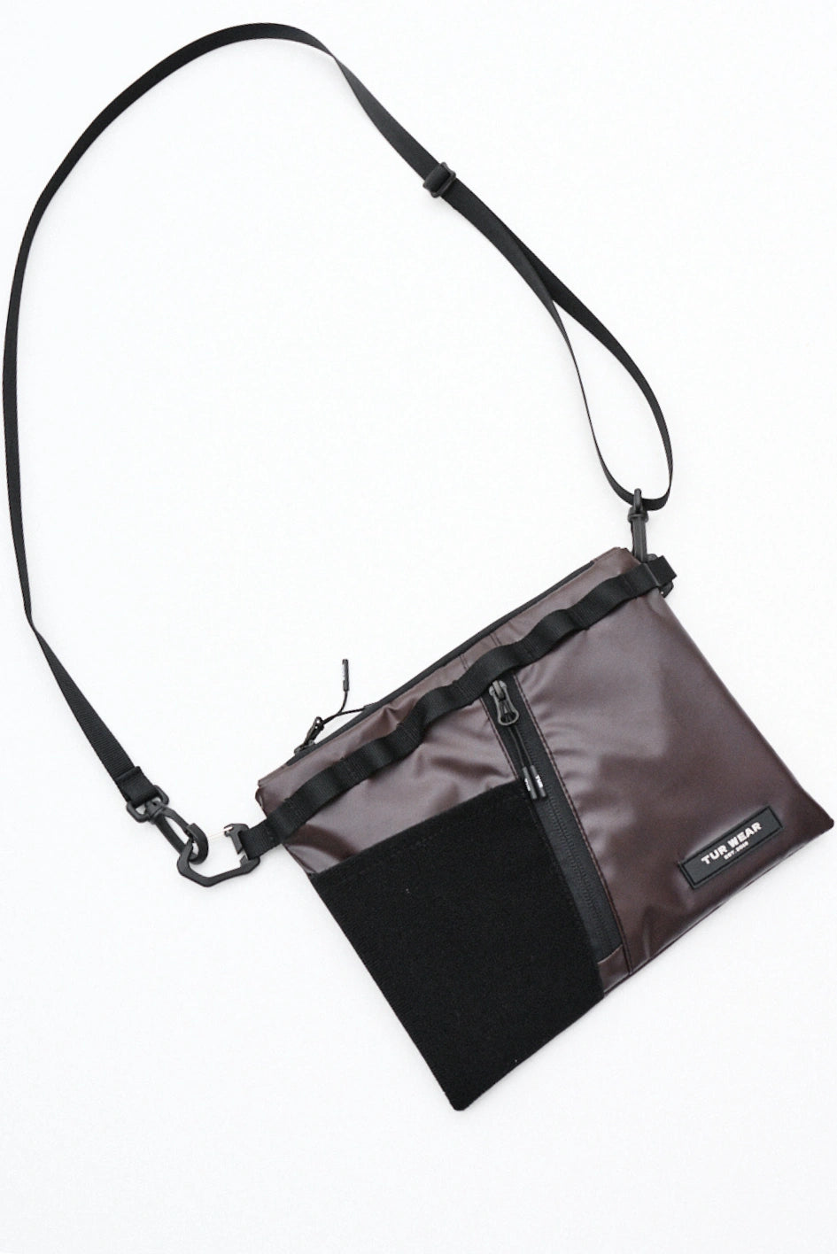 Shoulder bag made from thermal shell fabric with velcro panel “Uplink”