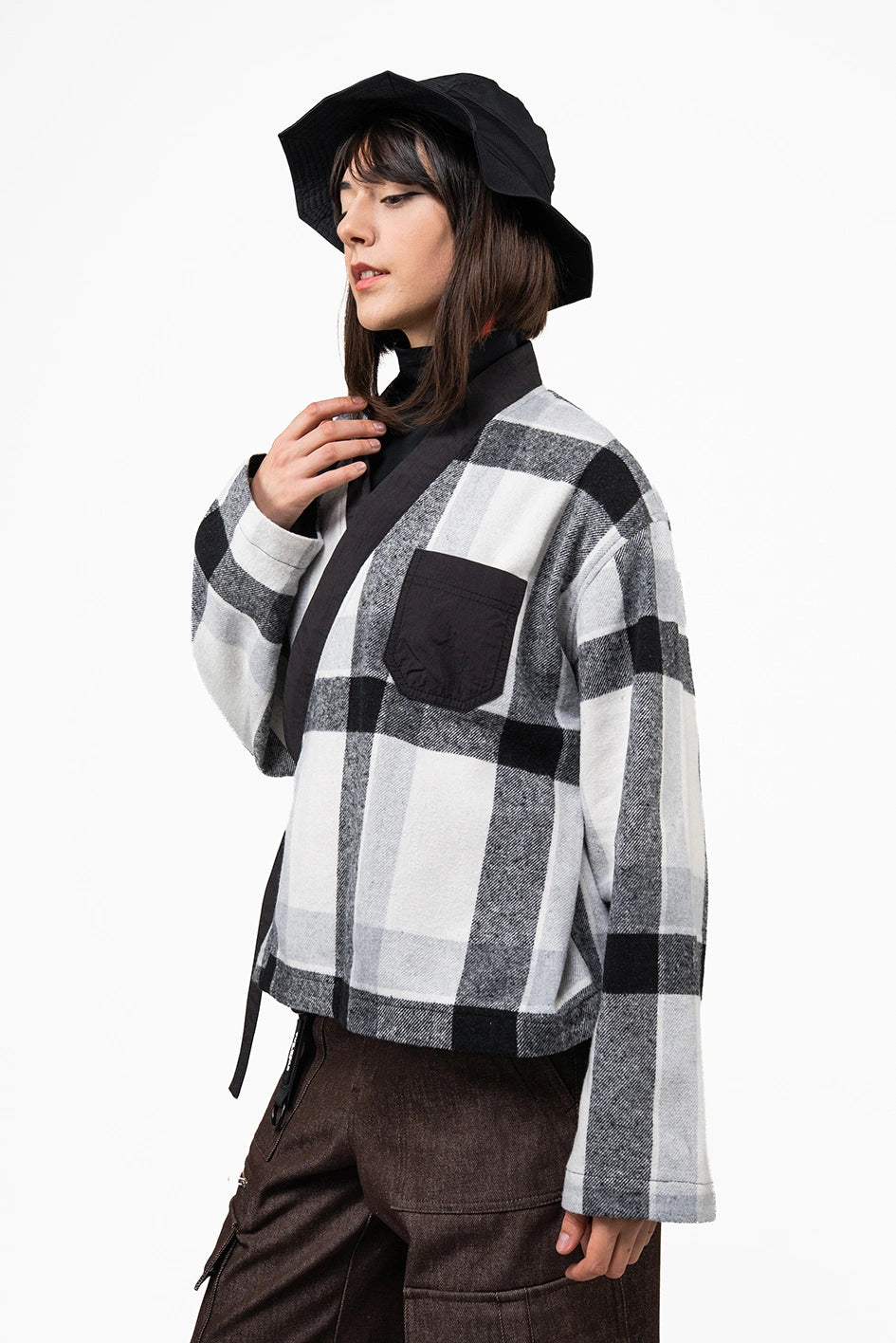 Damen-Kimono-Hemd aus Flanell "Kage"