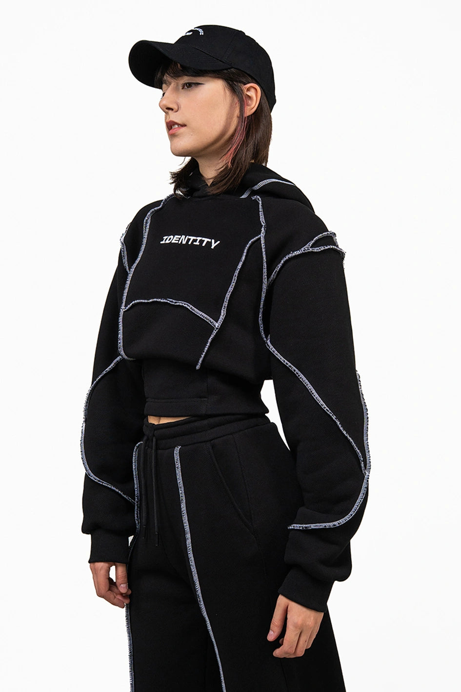 Hoodie mit Kontrastnähten "Kasumi"