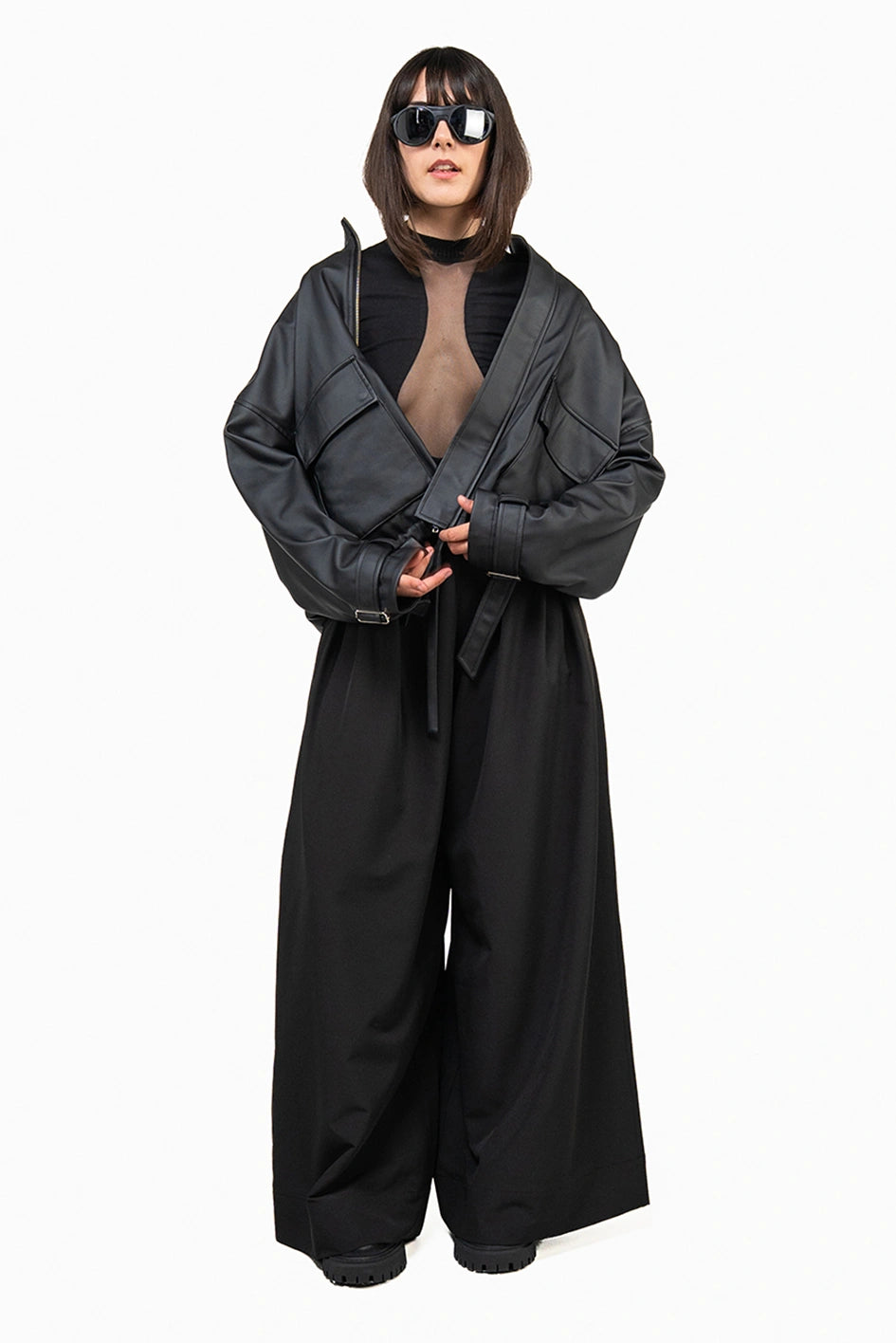 Oversized eco-leather jacket "Rey"