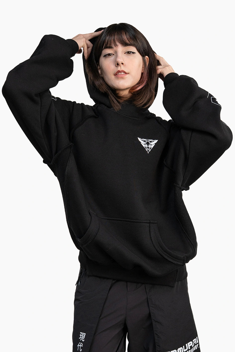 Women's oversized cyberpunk-style hoodie "Transformation"
