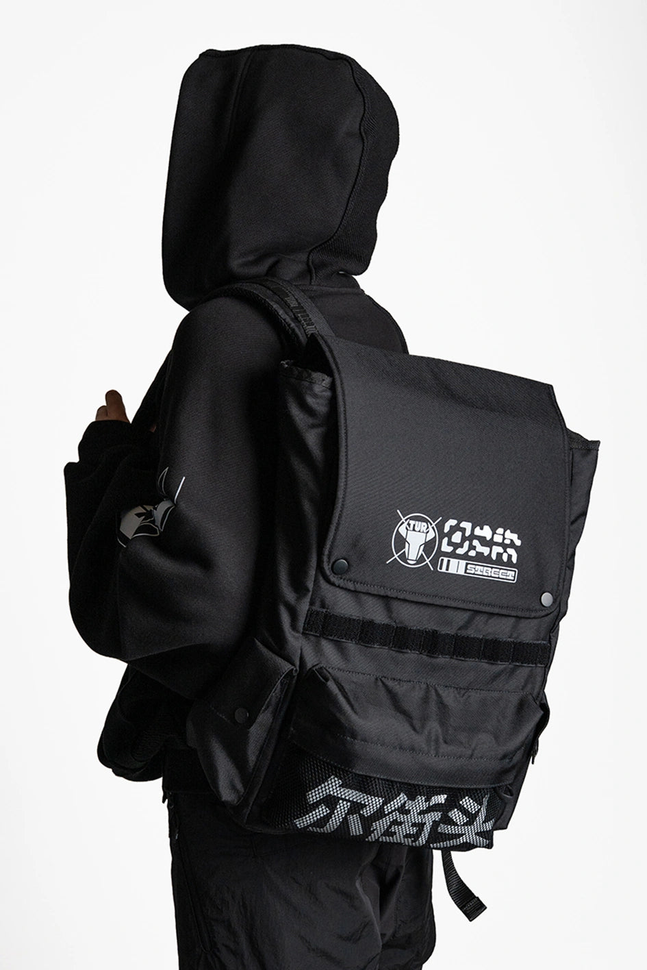 Rolltop-Rucksack mit Prints "Kuro"