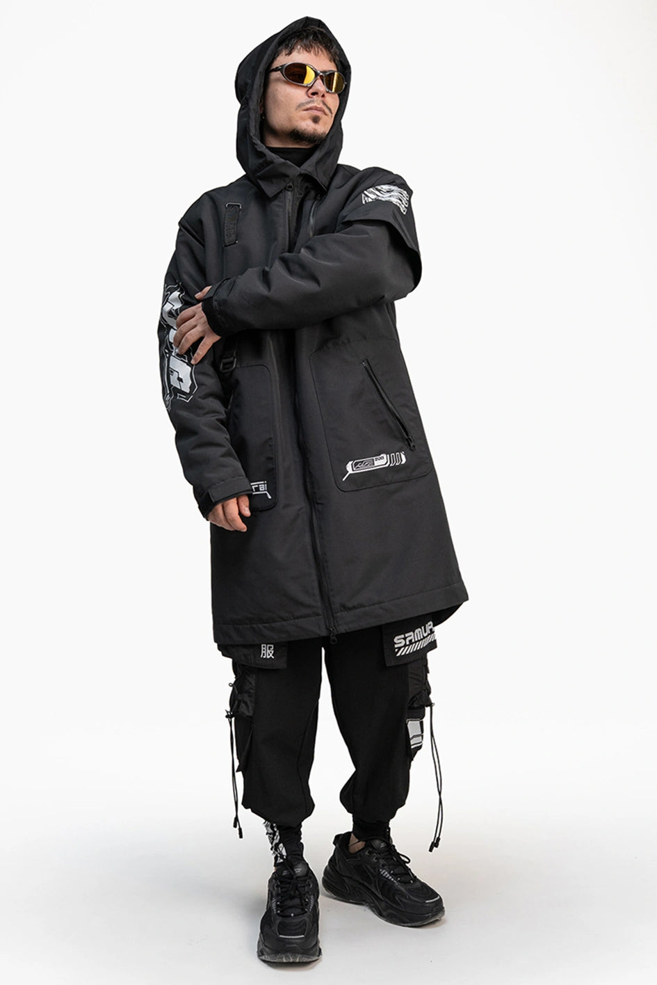 Cyberpunk-style printed coat "Viper"