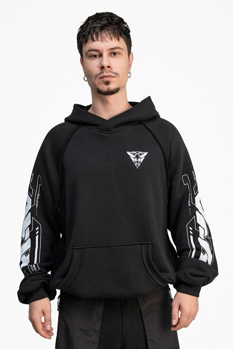 Oversized cyberpunk-style hoodie "Transformation"