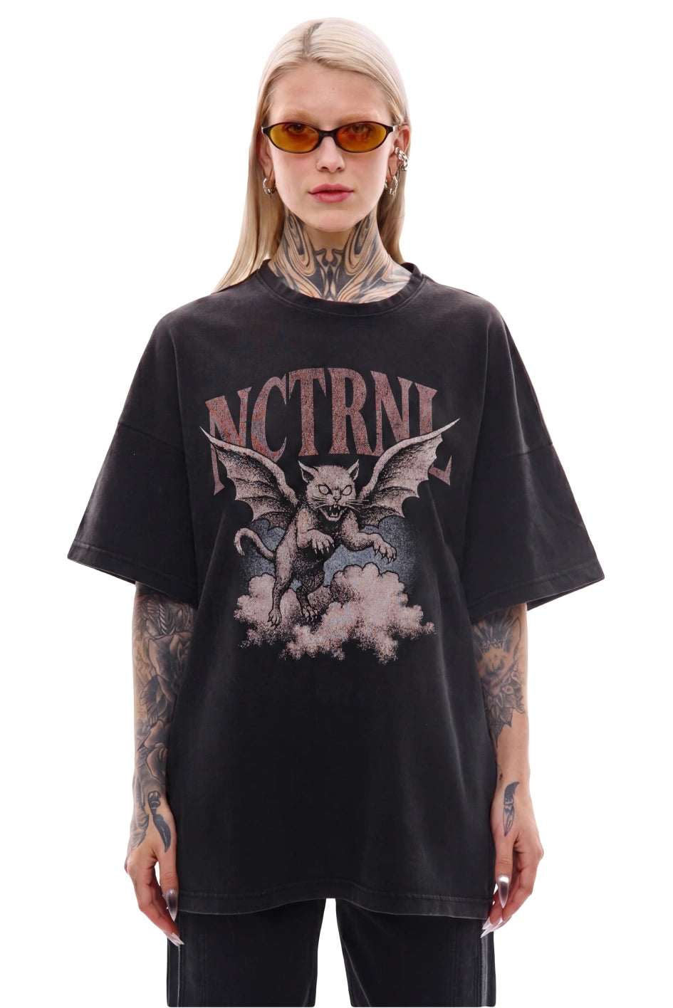 Oversize-T-Shirt mit Washed-Effekt „Angel”