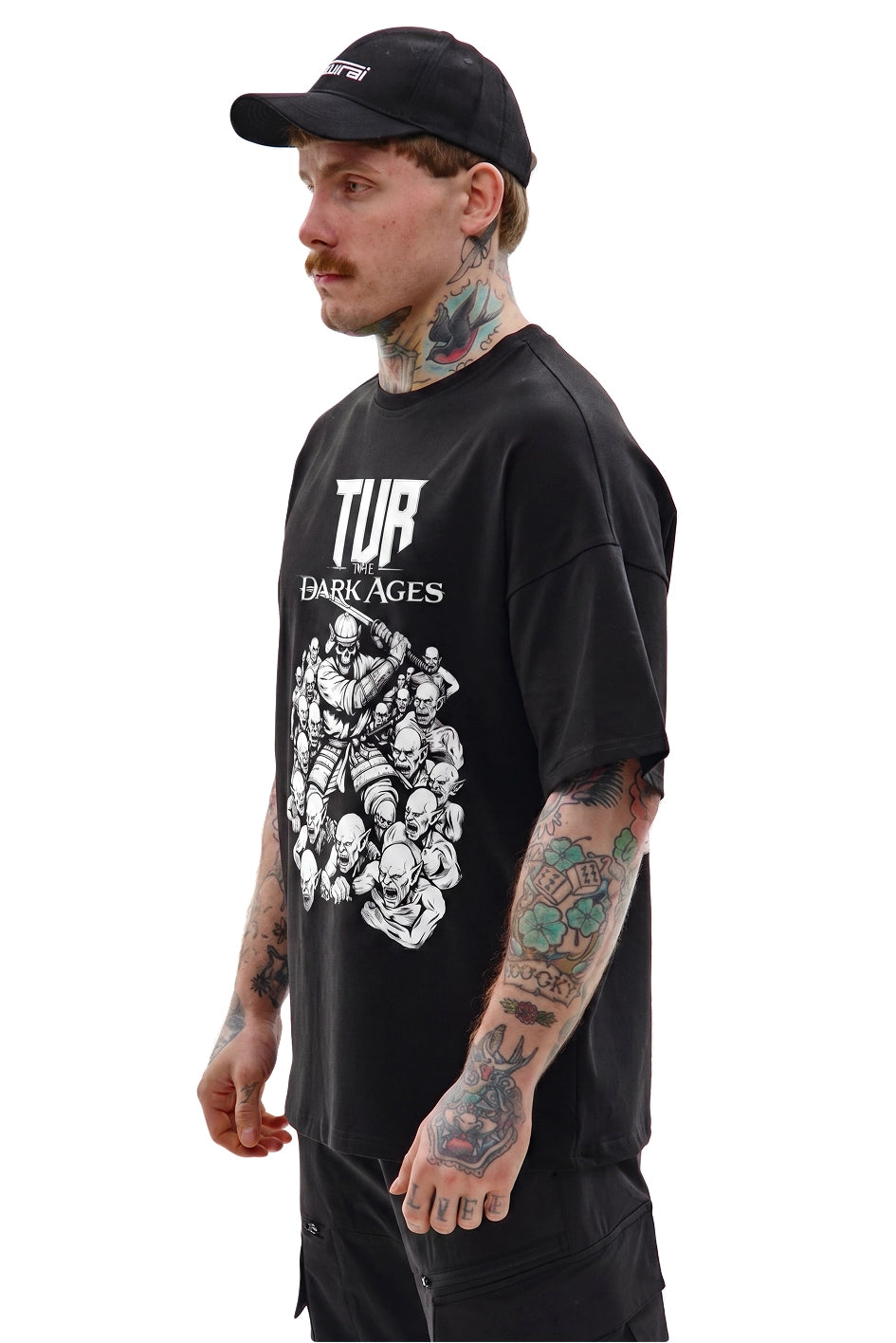 Oversize-T-Shirt aus Stretch-Jersey „Dark Age“