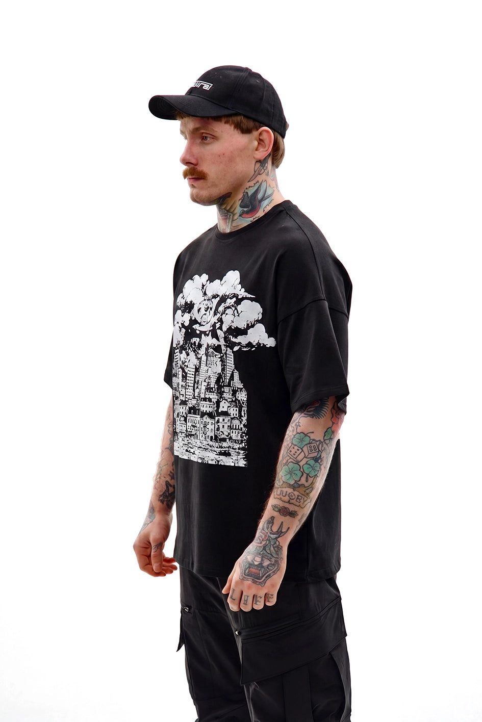 Oversize-T-Shirt aus Stretch-Jersey „Samurai“