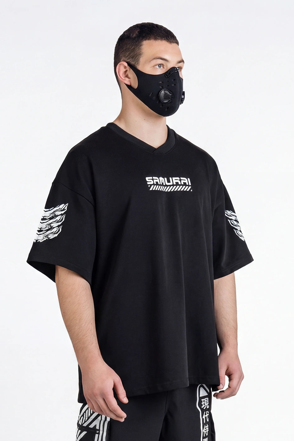 Kimono-T-Shirt im Oversize-Schnitt mit Prints „Arasaka”