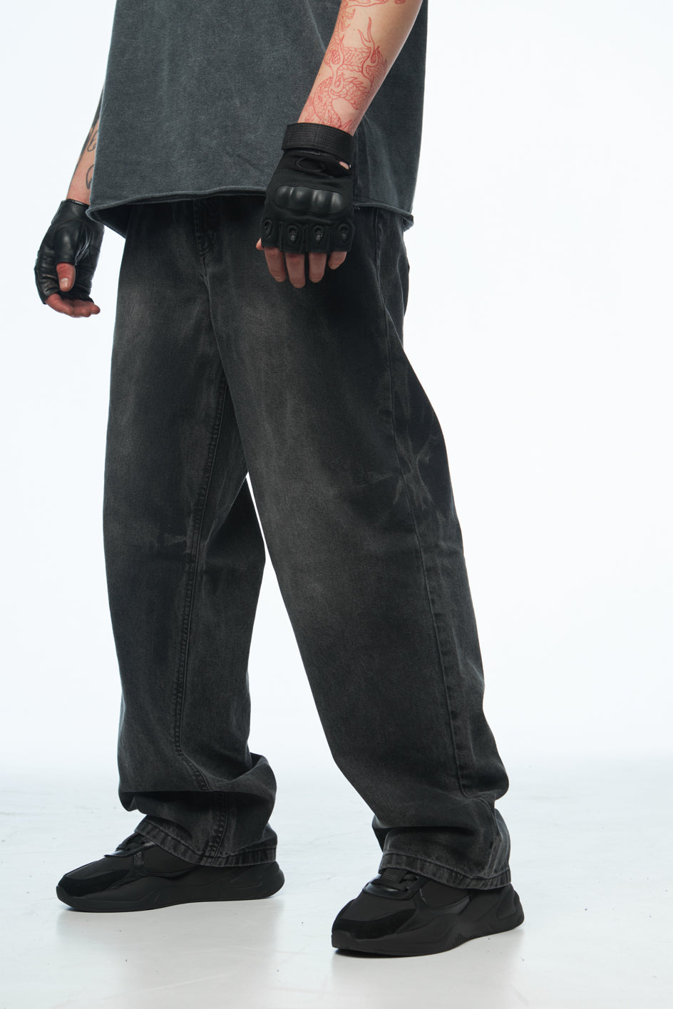 Baggy-Jeans mit Vintage-Effekt