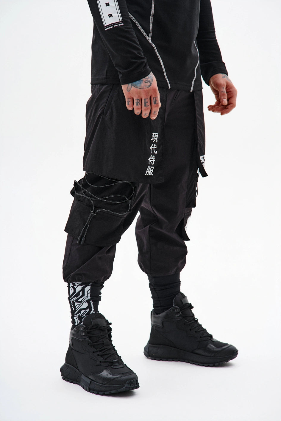 Сargo pants with prints and reflective cord "Hidza 2.0"