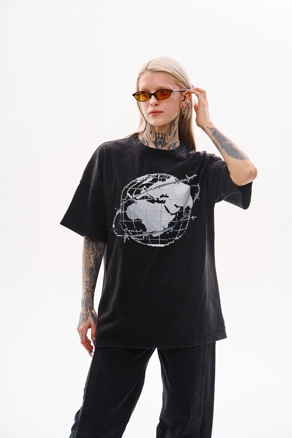Oversize-T-Shirt mit Washed-Effekt „Networkr”